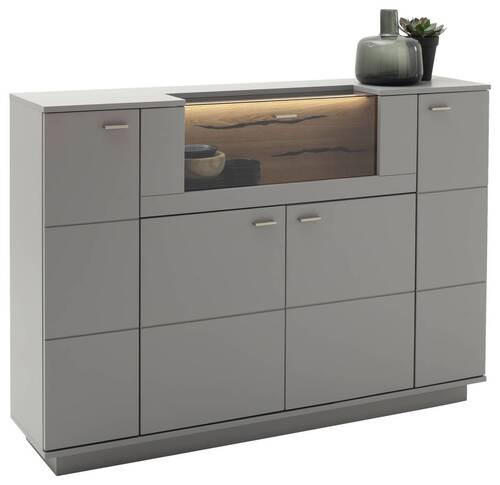 MID.YOU VYSOKÁ KOMODA, sivá, farba duba, 160/113/38 cm