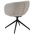 ARMLEHNSTUHL  Beinauswahl, Sitzfläche 360° drehbar, Stoff-/Lederauswahl Jacquard  Sandfarben  - Sandfarben/Schwarz, Design, Textil/Metall (62/81/63cm) - Dieter Knoll