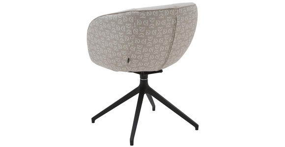 ARMLEHNSTUHL  Beinauswahl, Sitzfläche 360° drehbar, Stoff-/Lederauswahl Jacquard  Sandfarben  - Sandfarben/Schwarz, Design, Textil/Metall (62/81/63cm) - Dieter Knoll