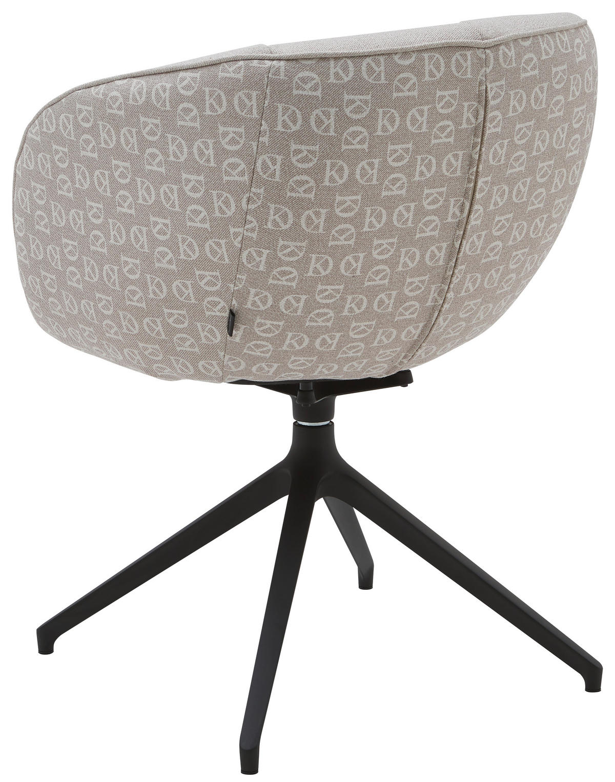 ARMLEHNSTUHL  Beinauswahl, Sitzfläche 360° drehbar, Stoff-/Lederauswahl Jacquard  Sandfarben  - Sandfarben/Schwarz, Design, Textil/Metall (62/81/63cm) - Dieter Knoll