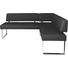 ECKBANK in Leder, Metall Chromfarben, Schwarz - Chromfarben/Schwarz, Design, Leder/Metall (206/165cm) - Novel ECKBANK in Leder, Metall Chromfarben, Schwarz - Chromfarben/Schwarz, Design, Leder/Metall (206/165cm) - Novel
