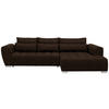 ECKSOFA in Webstoff Dunkelbraun  304/218 cm  - Dunkelbraun/Silberfarben, MODERN, Kunststoff/Textil (304/218cm) - Carryhome