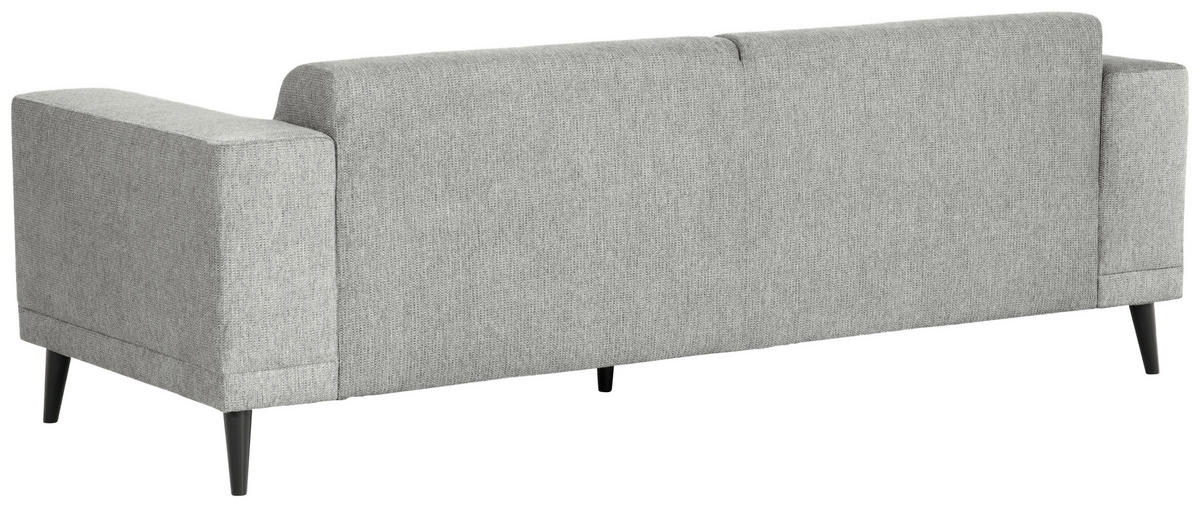 3-SITZER-SOFA OSLO_LZ Webstoff Hellgrau  - Hellgrau/Schwarz, Design, Holz/Textil (218/77/93cm) - MID.YOU