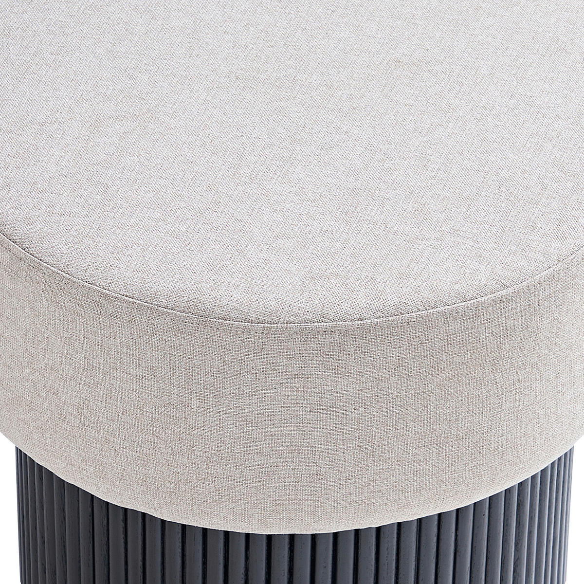 HOCKER Struktur Grau, Schwarz  - Schwarz/Grau, MODERN, Textil (50/43/50cm) - Livetastic
