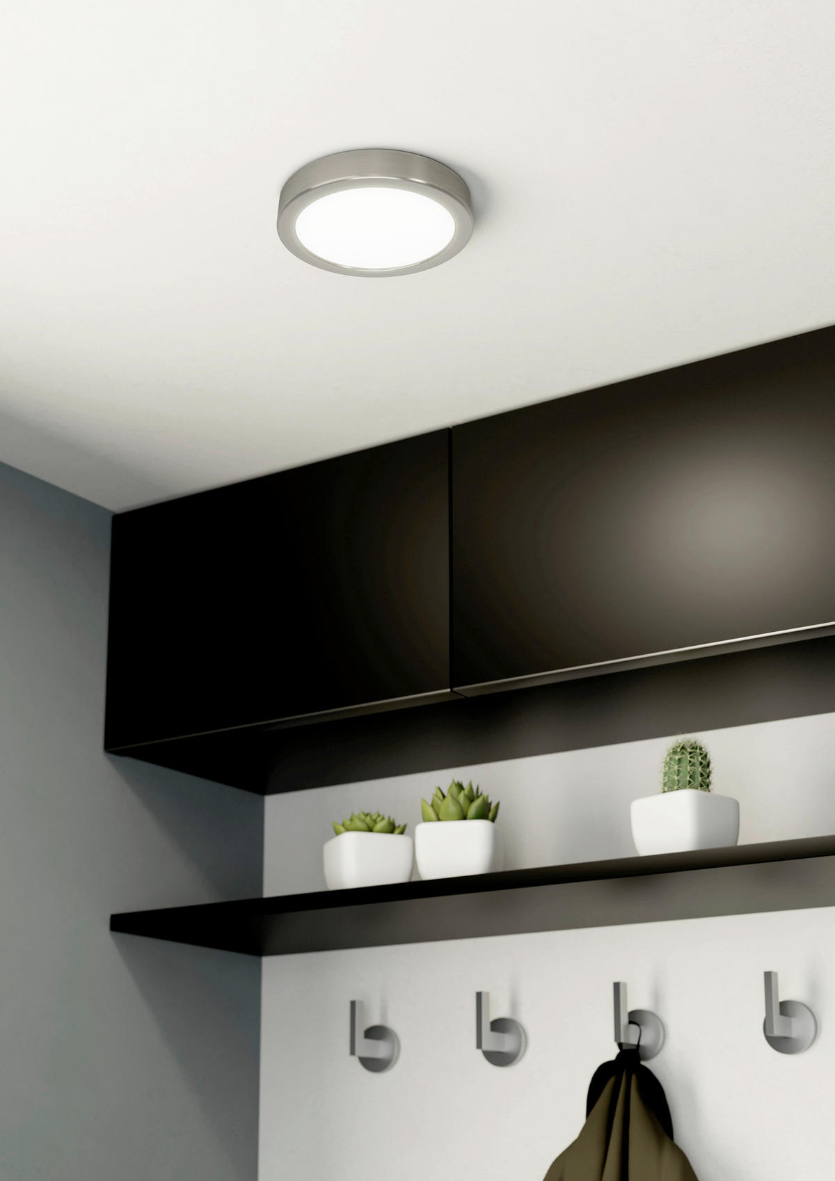 LED-DECKENLEUCHTE Fueva 16/2,8 cm  - Weiß/Nickelfarben, Design, Kunststoff/Metall (16/2,8cm) - Novel