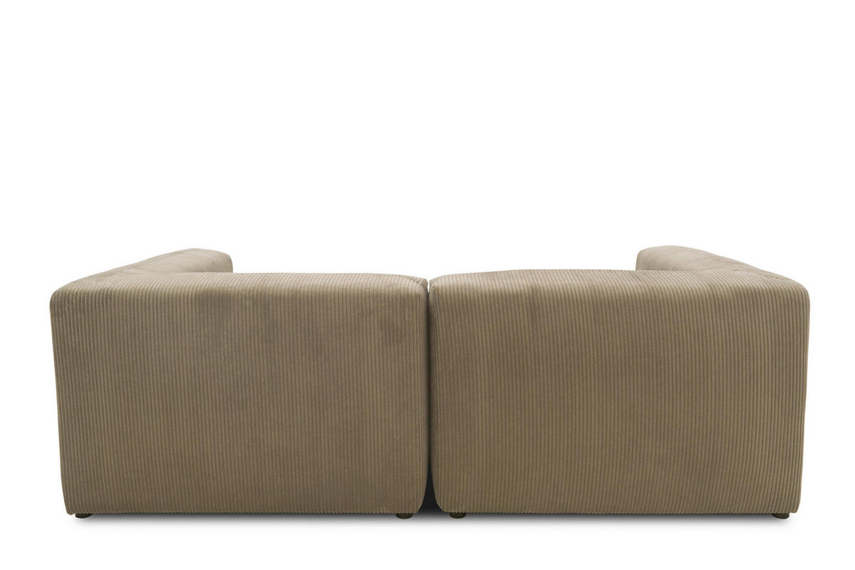 2-SITZER-SOFA Cord, Mikrofaser Schlammfarben  - Schlammfarben/Schwarz, Design, Kunststoff/Textil (216/69/108cm) - MID.YOU