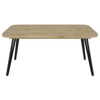 ESSTISCH Schwarz, Eiche Artisan rechteckig  ausziehbar  - Schwarz/Eiche Artisan, LIFESTYLE, Holzwerkstoff/Metall (160/90/76cm) - MID.YOU