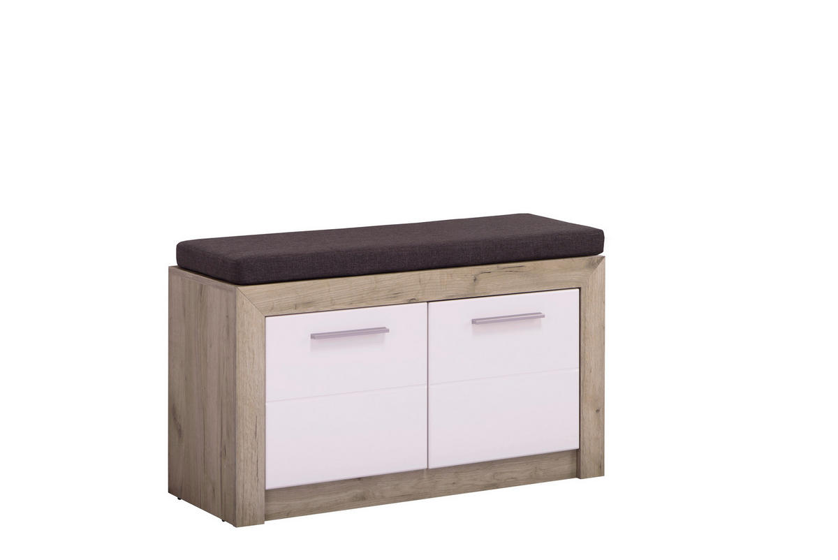 ELŐSZOBAPAD 93/55,5/35 cm  - tölgyfa/fehér, Basics, faalapú anyag (93/55,5/35cm) - Xora