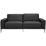 2,5-SITZER  in Echtleder Schwarz   - Schwarz, Design, Leder/Metall (200/102/92cm) - Johann Jakob