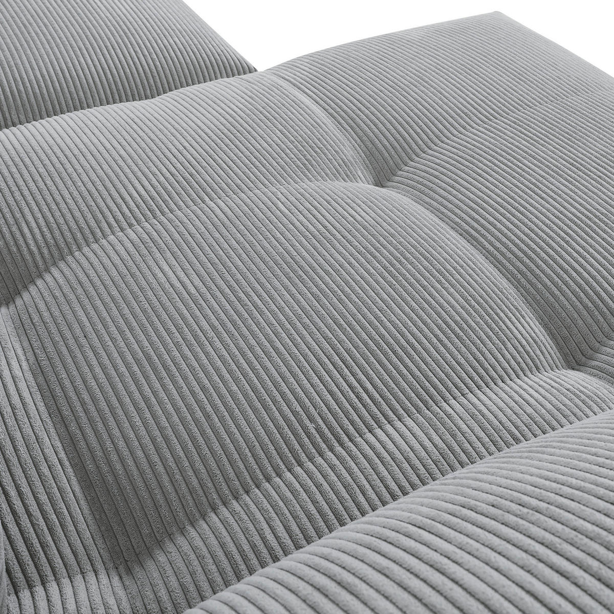 ECKSOFA in Cord Hellgrau  - Hellgrau/Schwarz, Konventionell, Textil/Metall (176/311cm) - Carryhome