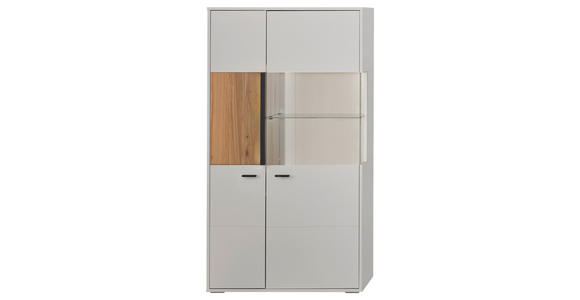 HIGHBOARD Eschefarben, Hellgrau  83,3/154,1/37,4 cm  - Anthrazit/Eschefarben, KONVENTIONELL, Glas/Holzwerkstoff (83,3/154,1/37,4cm) - Hom`in