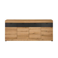 SIDEBOARD  200/87/42 cm 2 Schublade(n)  - Eichefarben/Schwarz, Design, Holzwerkstoff/Metall (200/87/42cm) - MID.YOU