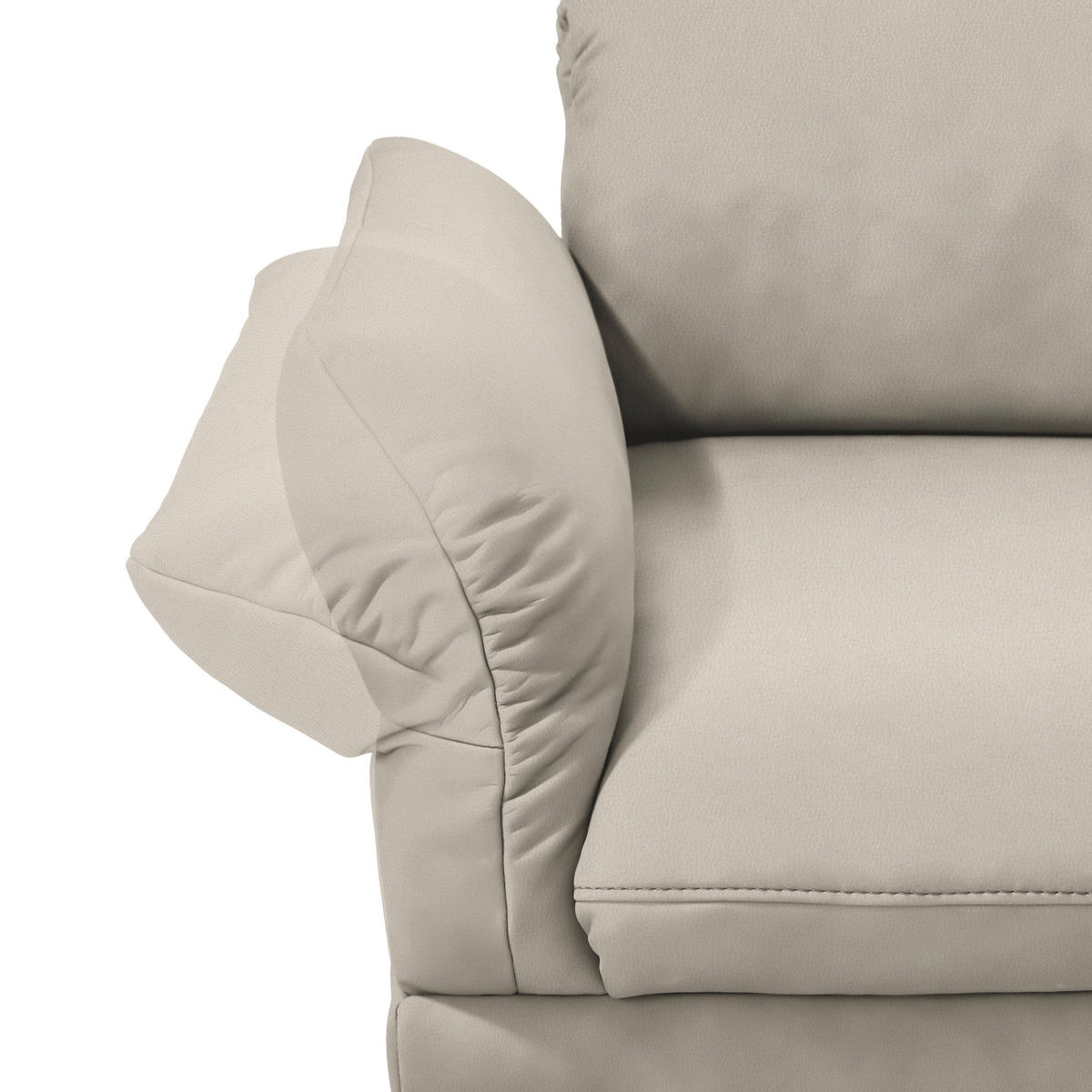 ECKSOFA in Echtleder Ecru  308/173 cm  - Ecru/Anthrazit, Design, Leder/Metall (308/173cm) - Joop!