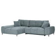 ECKSOFA in Flachgewebe Dunkelgrau  - Dunkelgrau/Schwarz, KONVENTIONELL, Textil/Metall (180/295cm) - Carryhome