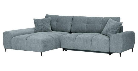 ECKSOFA in Flachgewebe Dunkelgrau  - Dunkelgrau/Schwarz, KONVENTIONELL, Textil/Metall (180/295cm) - Carryhome