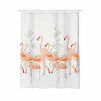 DUSCHVORHANG FLAMINGO 180/180 cm  - Rosa, Basics, Textil (180/180cm) - Spirella