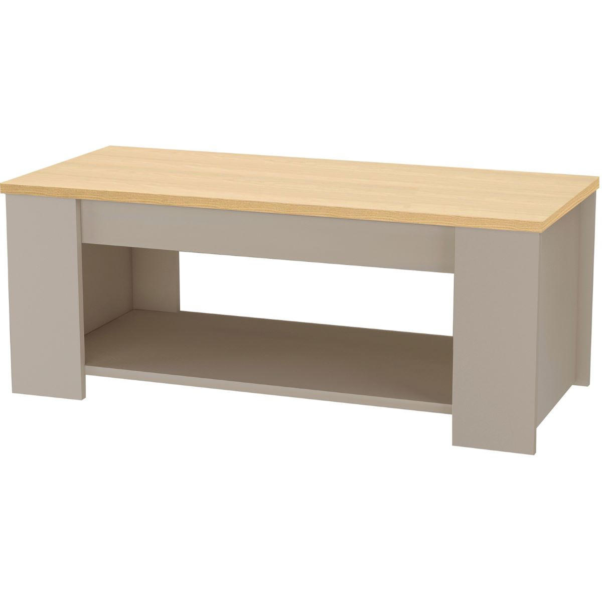 Mid.you Couchtisch Emerald Creme, Eiche 41x47x105 cm