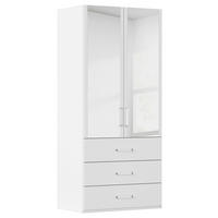 DREHTÜRENSCHRANK 101/223/60 cm 2-türig Weiß  - Weiß, Design, Glas/Holzwerkstoff (101/223/60cm) - Novel