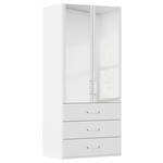 DREHTÜRENSCHRANK  in Weiß  - Weiß, Design, Glas/Holzwerkstoff (101/223/60cm) - Novel