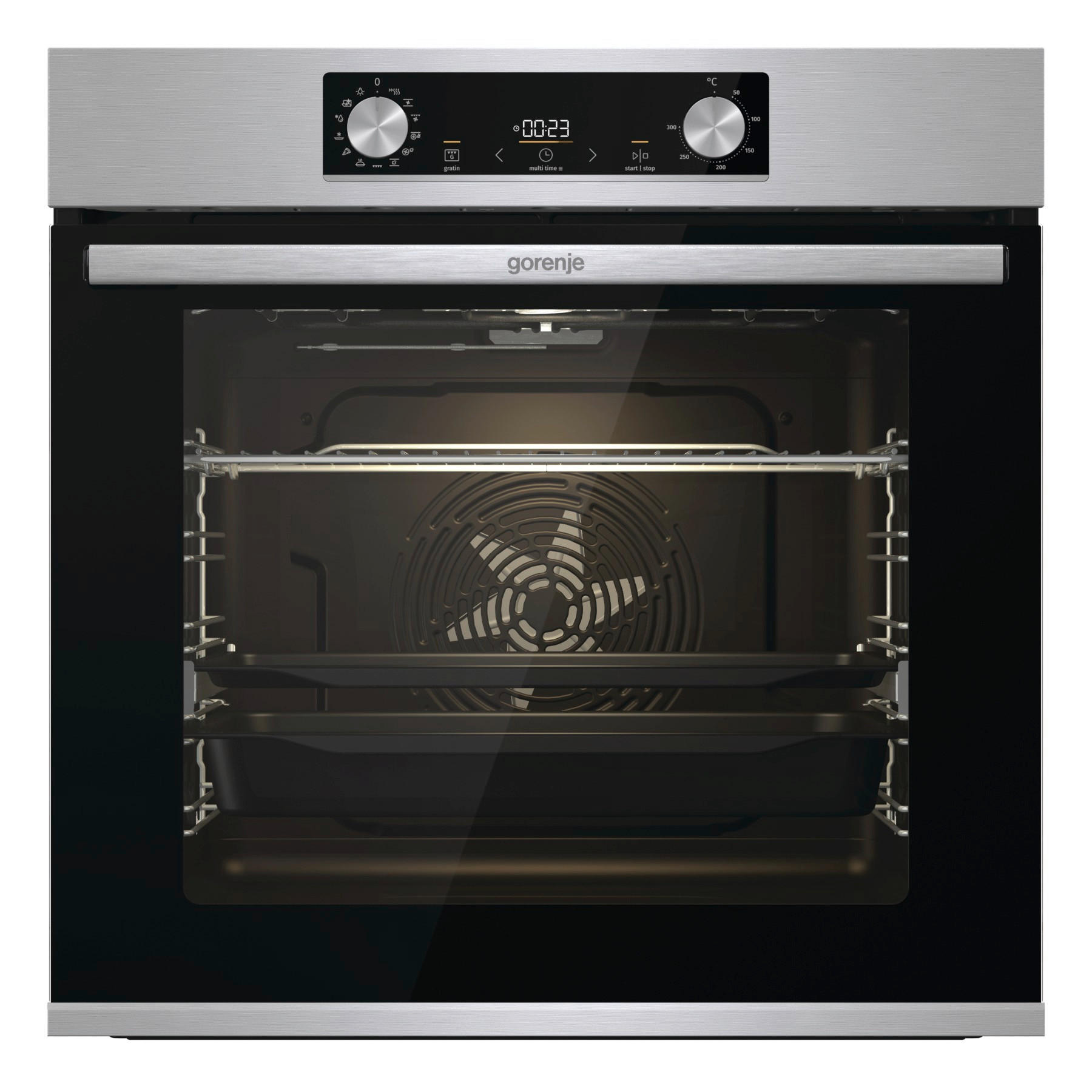 BACKOFENSET BLACK PEPPER SIX  - Edelstahlfarben, Basics, Glas/Metall (59,5/59,5/56,4cm) - Gorenje