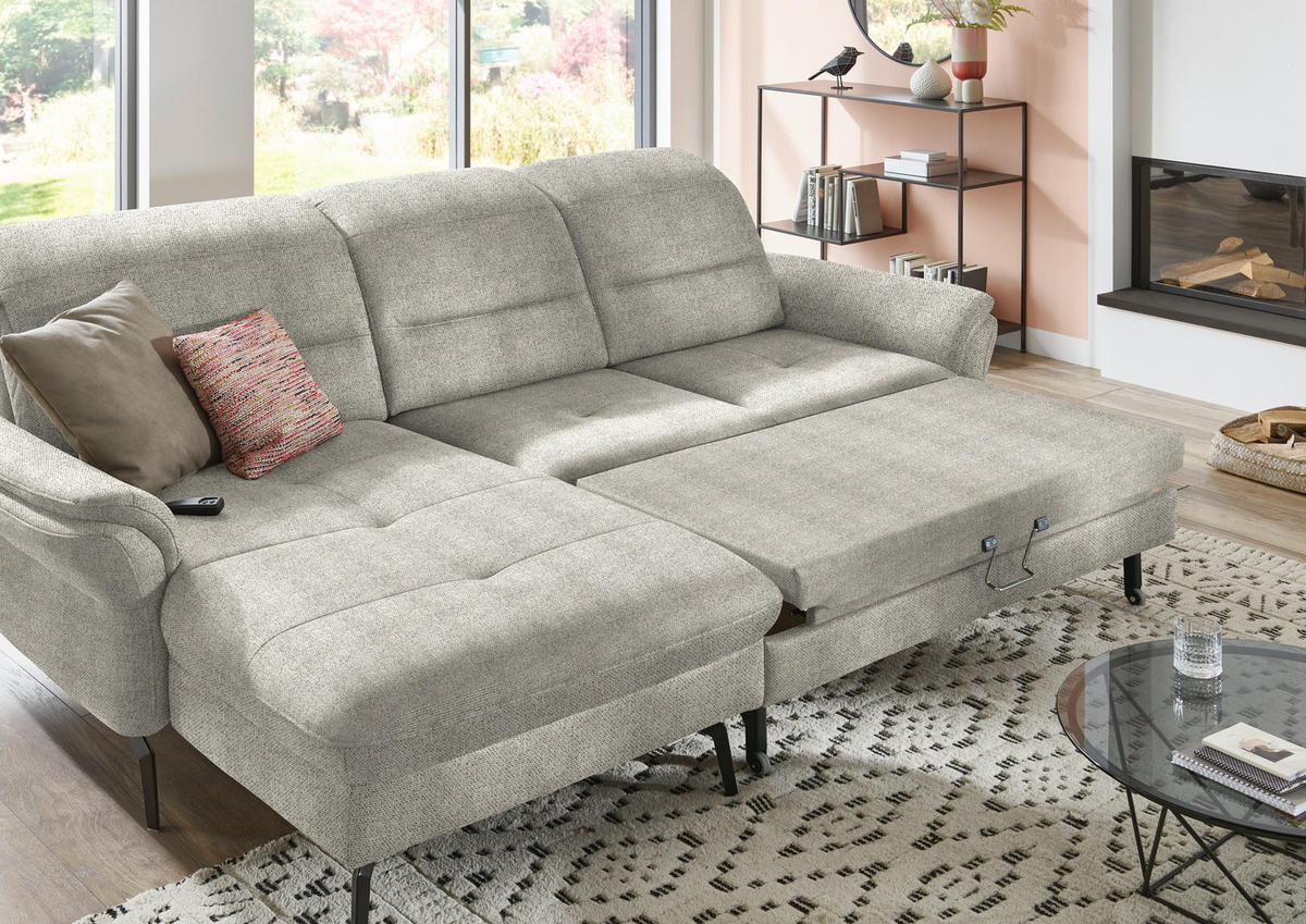 ECKSOFA in Flachgewebe Braun, Grün  - Schwarz/Braun, Konventionell, Textil/Metall (181/260cm) - Beldomo Speed