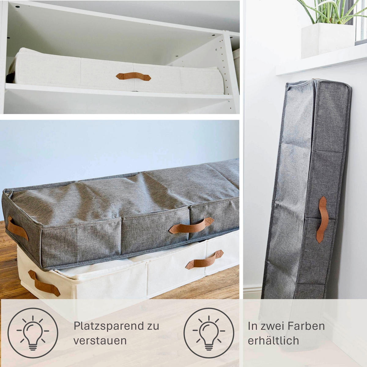 AUFBEWAHRUNGSBOX Premium  - Beige, Basics, Textil (90/30/12cm) - Store It