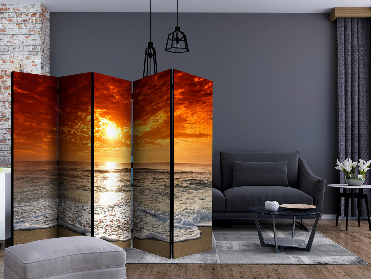 PARAVENT mit 5  Flügel - Multicolor, Basics, Holz/Textil (225/172/3cm) - artgeist