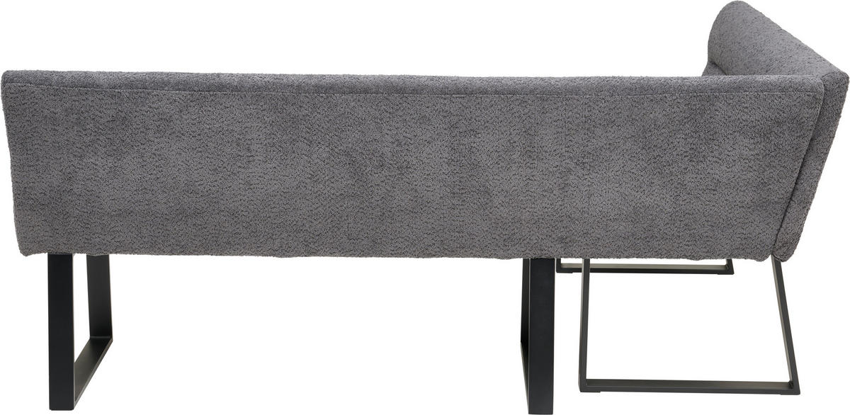ECKBANK 150/190 cm Webstoff, Bouclé Dunkelgrau   - Dunkelgrau/Schwarz, KONVENTIONELL, Textil/Metall (150/190cm) - MID.YOU