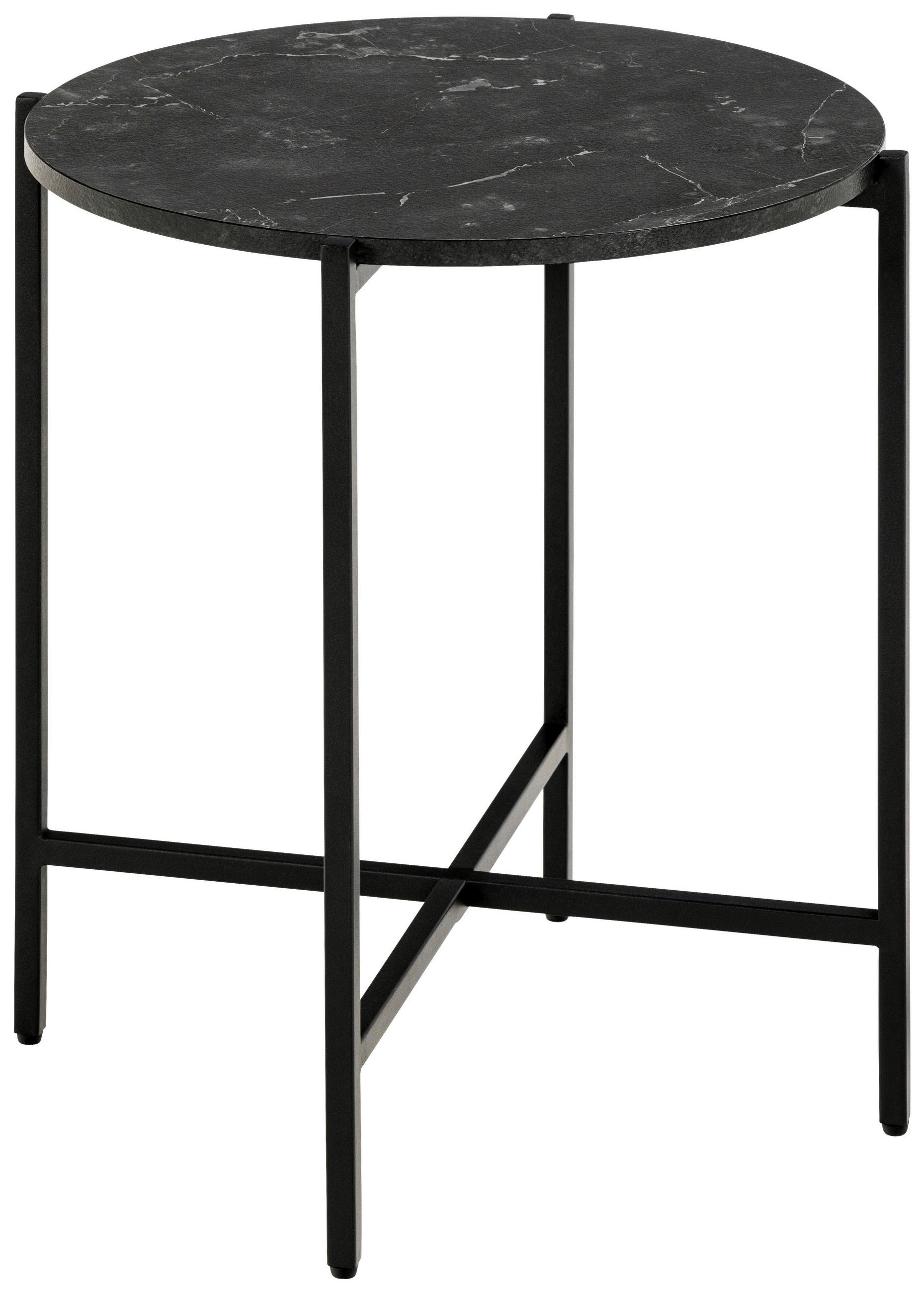 BEISTELLTISCH 42,7/42,7/44,3 cm Lamoine Schwarz rund  - Schwarz, MODERN, Holzwerkstoff/Metall (42,7/42,7/44,3cm)