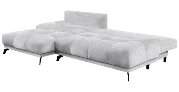 ECKSOFA in Chenille Hellgrau  - Hellgrau/Schwarz, MODERN, Textil/Metall (182/290cm) - Hom`in