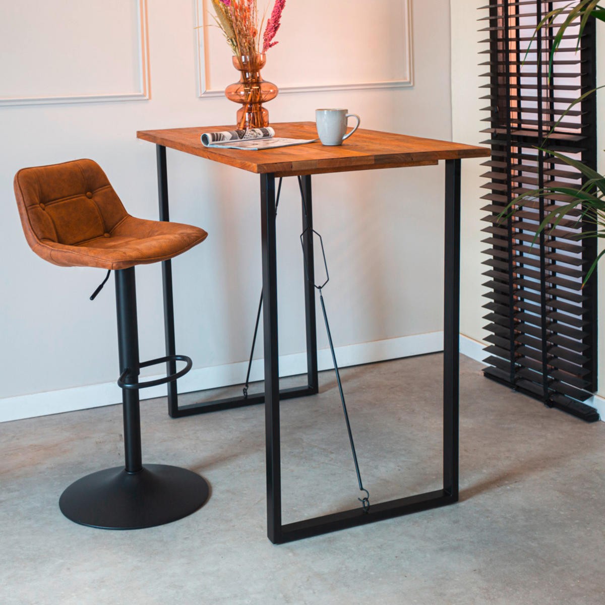 BARTISCH Mangoholz vollmassiv rechteckig Braun  - Schwarz/Braun, MODERN, Holz/Metall (130/70/110cm) - MID.YOU