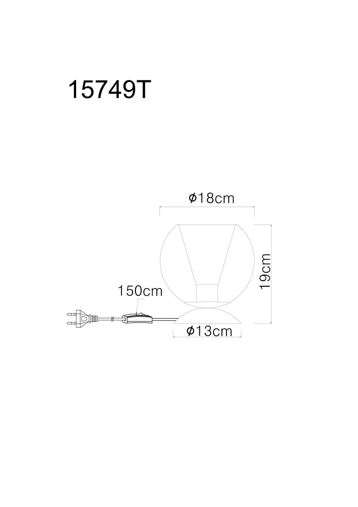TISCHLEUCHTE - Klar/Schwarz, Basics, Glas/Textil (15/20.5cm) - Globo