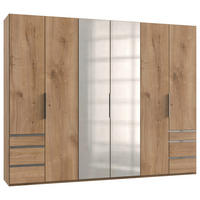 DREHTÜRENSCHRANK in Eichefarben  - Chromfarben/Eichefarben, Modern, Holzwerkstoff (300/236/58cm) - MID.YOU
