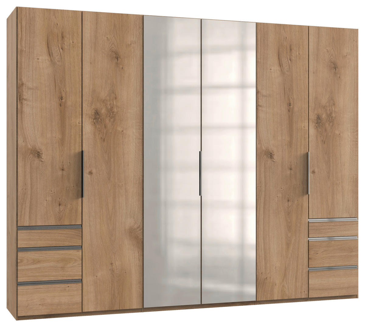 DREHTÜRENSCHRANK in Eichefarben  - Chromfarben/Eichefarben, Modern, Holzwerkstoff (300/236/58cm) - MID.YOU
