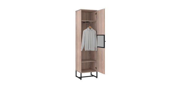 GARDEROBENSCHRANK 50/190/41 cm - Schwarz/Sonoma Eiche, MODERN, Holzwerkstoff/Metall (50/190/41cm) - Novel