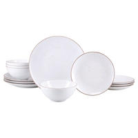 TAFELSERVICE Weiß, Grauweiß Vintage Nature Weiss 12-teilig  - Grauweiß/Weiß, Basics, Keramik - Creatable