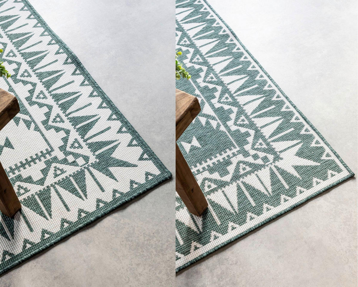 OUTDOORTEPPICH 120/170 cm Gemini Grün, Weiß  - Weiß/Grün, Design, Kunststoff/Textil (120/170cm) - Elle Decoration