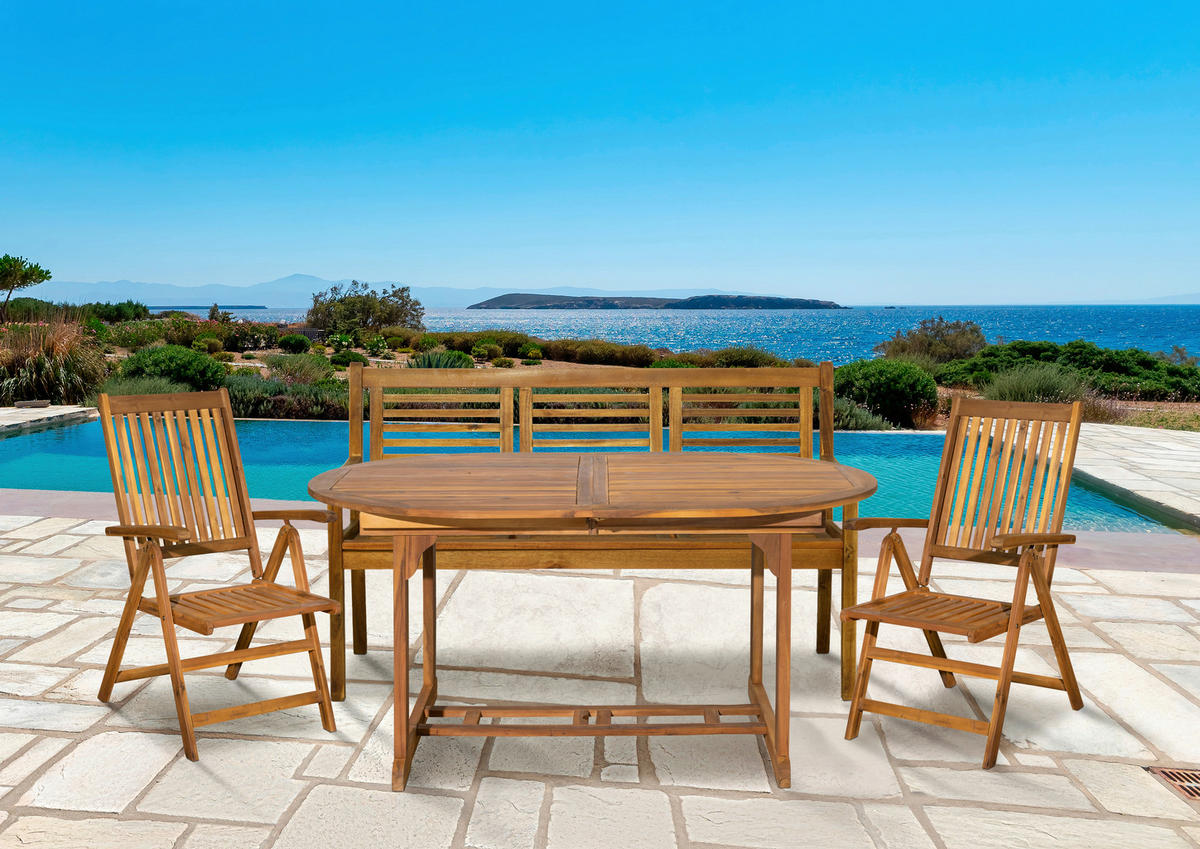 GARTENTISCHGRUPPE  - Naturfarben, Natur, Holz - Livetastic