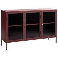 SIDEBOARD Goldfarben, Weinrot  132/85/40 cm  - Weinrot/Goldfarben, Design, Glas/Metall (132/85/40cm) - Lomoco