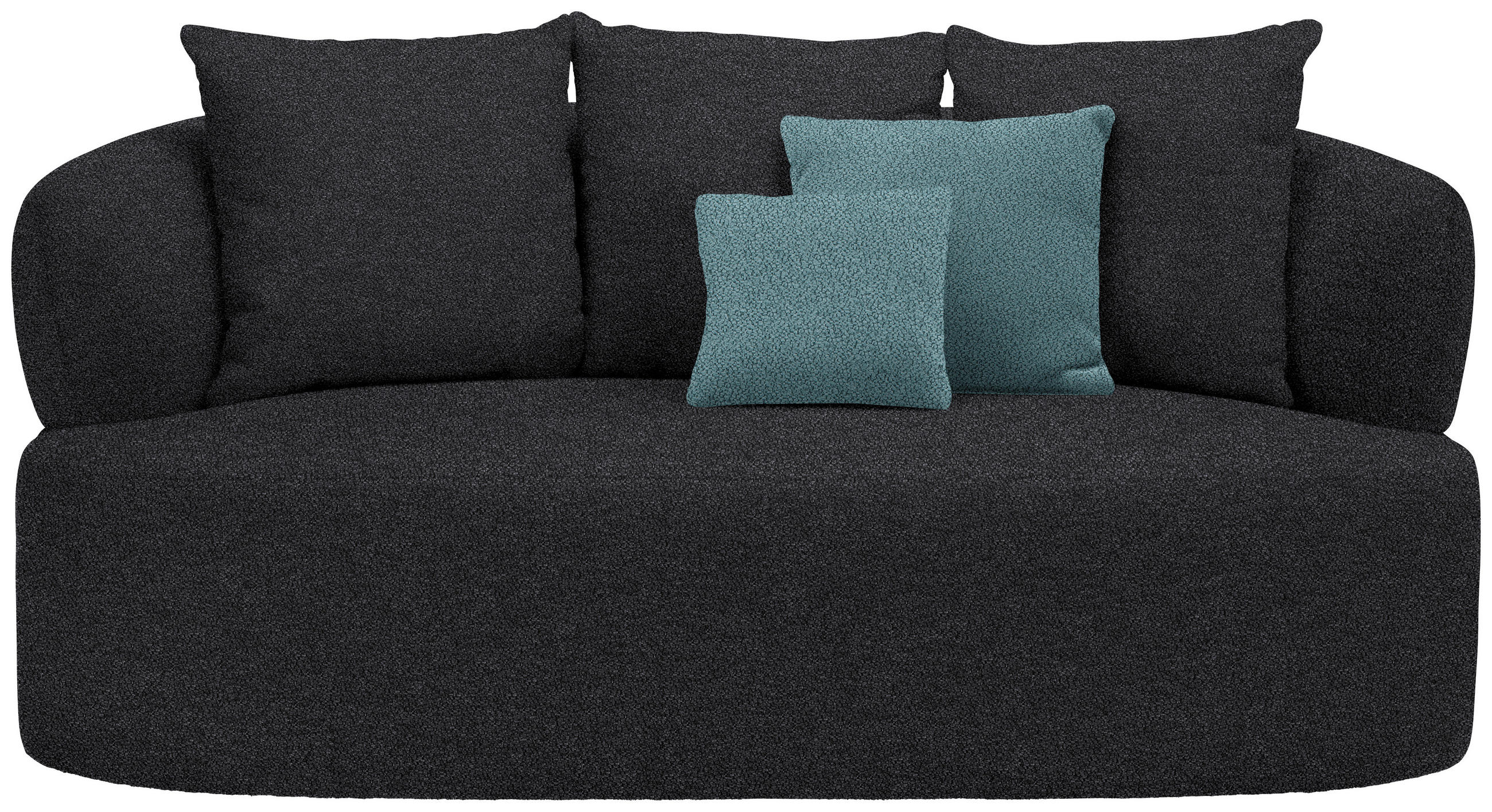 2-SITZER-SOFA in Plüsch Anthrazit  - Anthrazit/Petrol, MODERN, Kunststoff/Textil (177/86/105cm) - Hom`in
