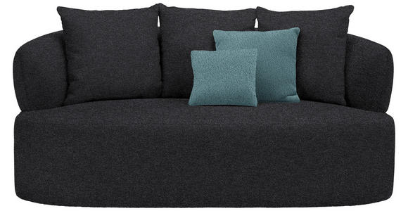 2-SITZER-SOFA in Plüsch Anthrazit  - Anthrazit/Petrol, MODERN, Kunststoff/Textil (177/86/105cm) - Hom`in