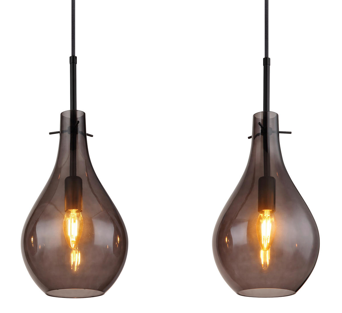 HÄNGELEUCHTE 110/18/120 cm  - Schwarz, Design, Glas/Metall (110/18/120cm) - Globo