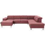 WOHNLANDSCHAFT in Webstoff Hellrot  - Hellrot/Silberfarben, Design, Textil/Metall (168/320/226cm) - Xora