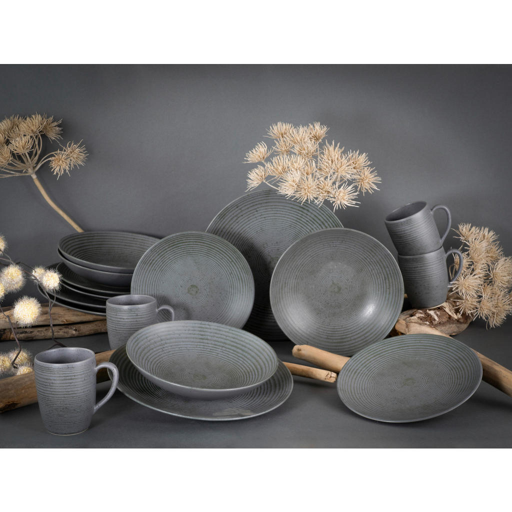 Thumbnail - Creatable Kombiservice, Anthrazit, Keramik, 16-teilig, 300 ml, Essen & Trinken, Geschirr, Geschirr-Sets, Kombiservice