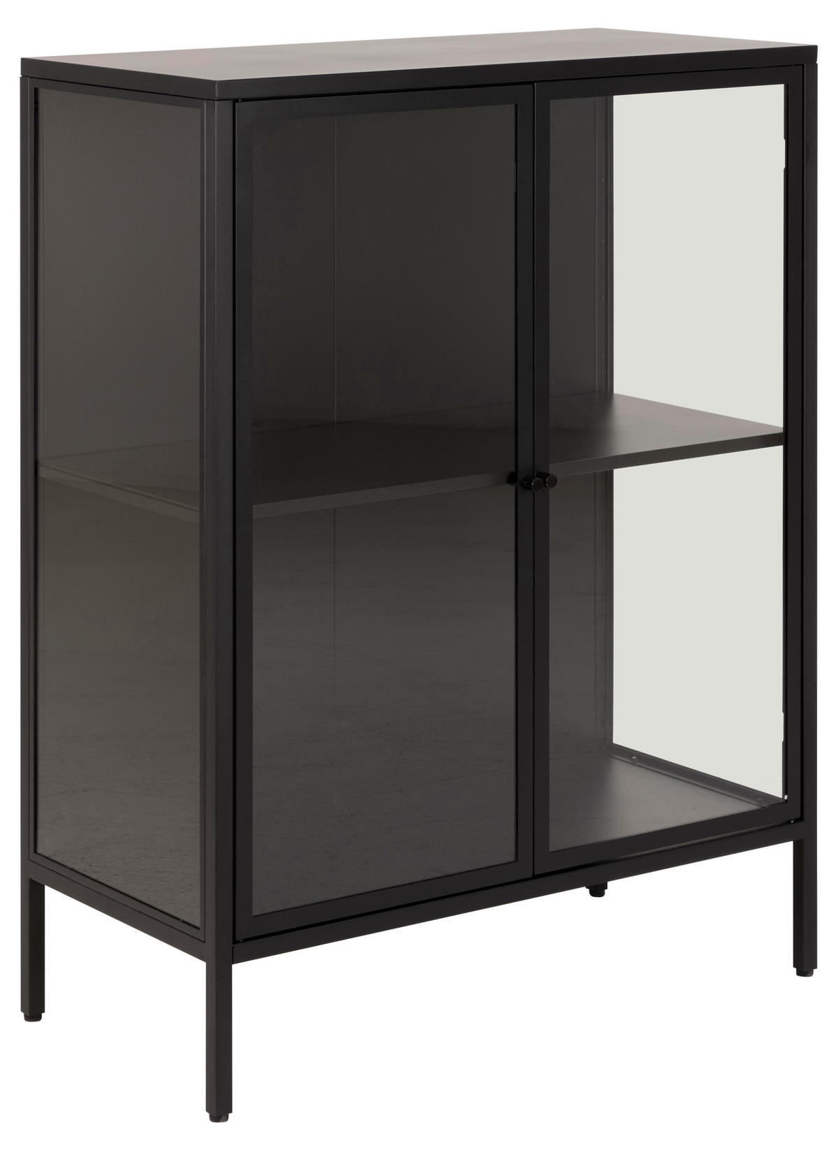 KOMODA, črna  - črna, Design, kovina/steklo (80/98,7/40cm) - MID.YOU