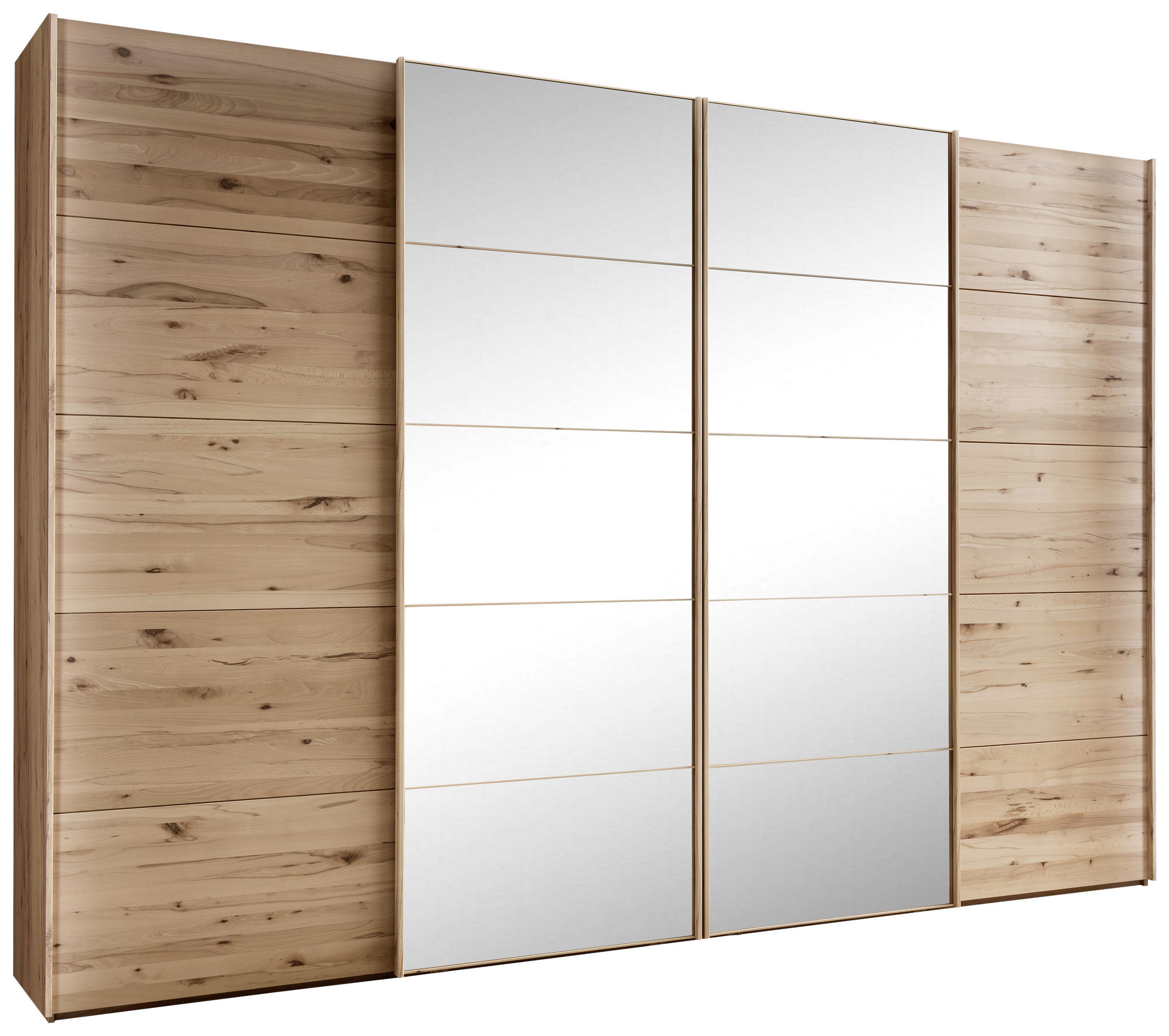 SCHWEBETÜRENSCHRANK in Buchefarben  - Buchefarben, Natur, Glas/Holz (330/236/67cm) - Linea Natura