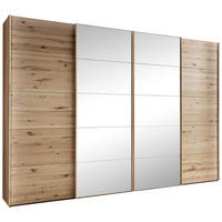 SCHWEBETÜRENSCHRANK in Buchefarben  - Buchefarben, Natur, Glas/Holz (330/236/67cm) - Linea Natura