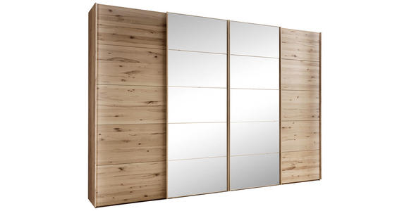 SCHWEBETÜRENSCHRANK  in Buchefarben  - Buchefarben, Natur, Glas/Holz (330/236/67cm) - Linea Natura