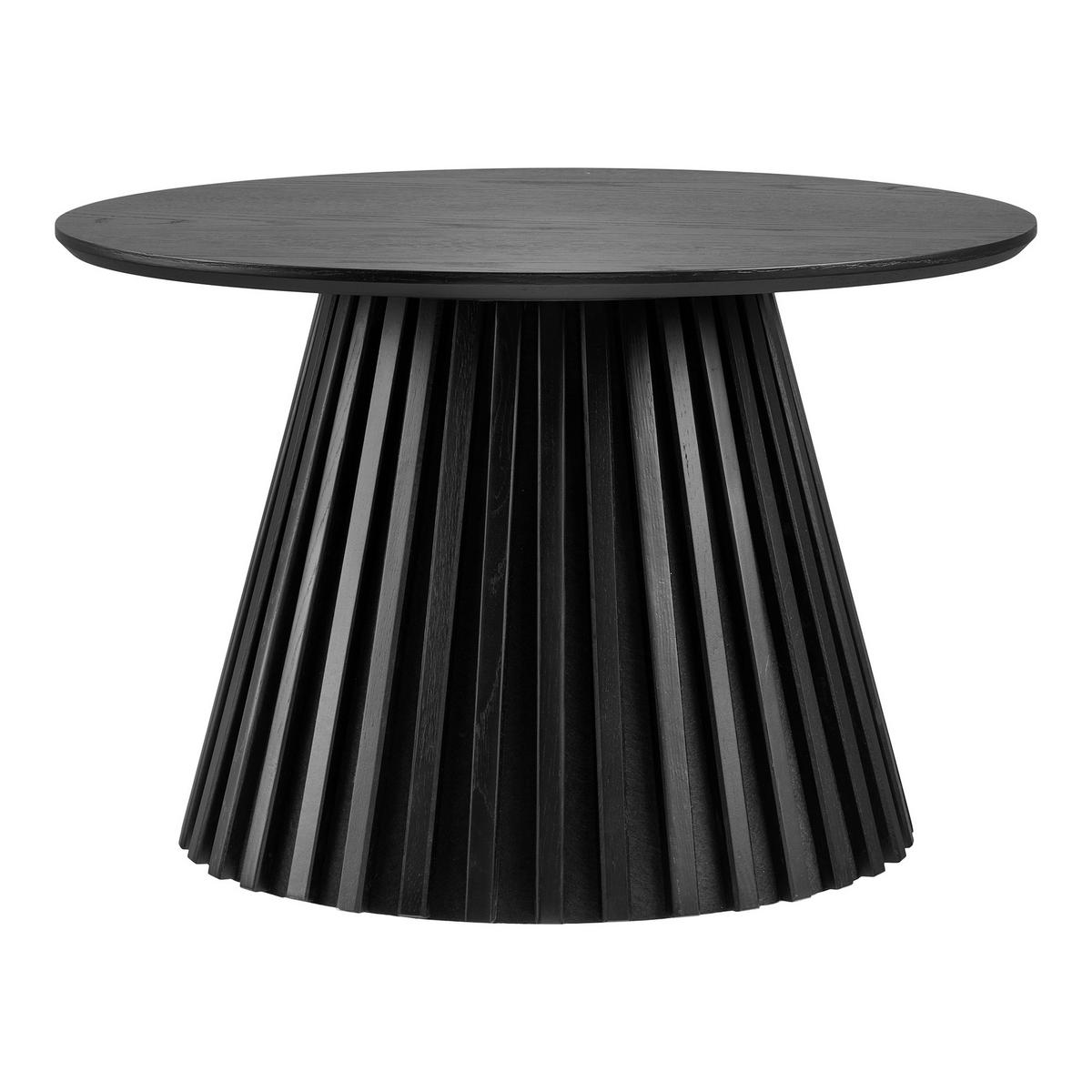 COUCHTISCH OSAKA Eiche furniert 70/70/45 cm rund Schwarz  - Schwarz, Design, Holz/Textil (70/70/45cm) - MID.YOU