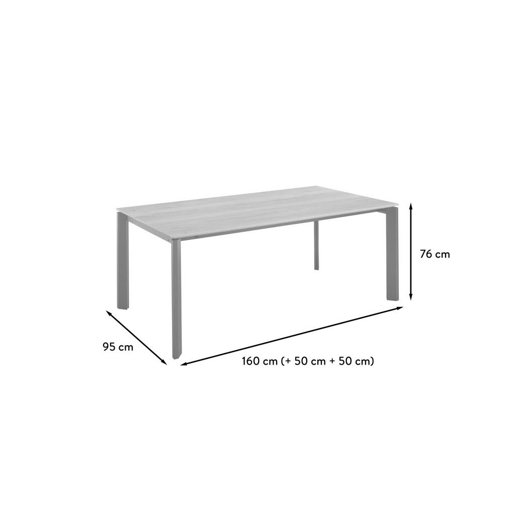 Thumbnail - Celina Home Esstisch London, Schwarz, Metall, Holzwerkstoff, rechteckig, eckig, 95x76x160-260 cm, ausziehbar, in verschi...